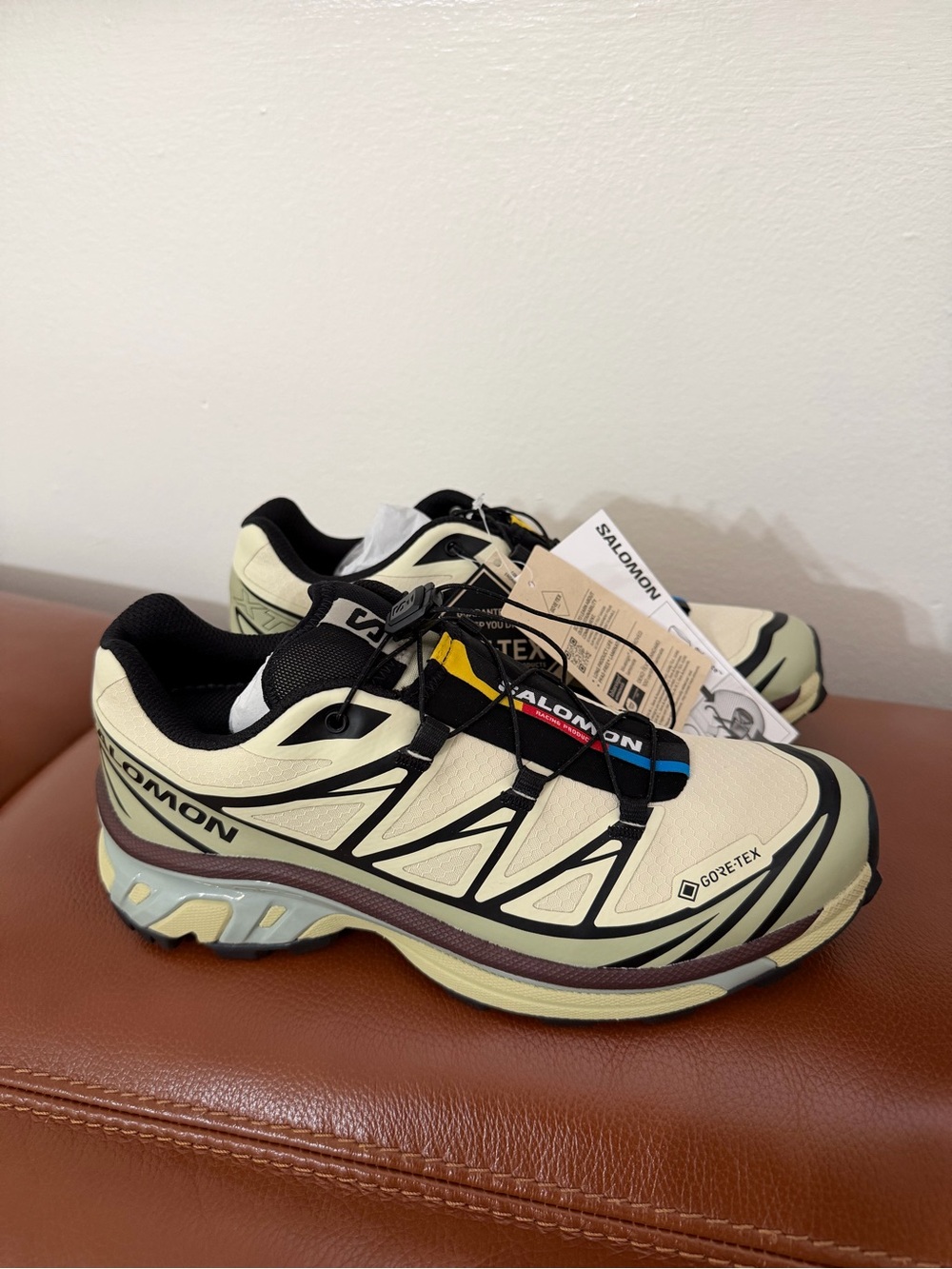Salomon Aspargus Green / Tea / Bitter Chocolate XT-6 Gore-tex Unisex Sneakers - Picture 8 of 14